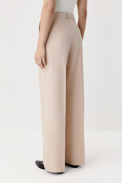 Брюки прямого силуэта из костюмной ткани (бежевый) (XS) 