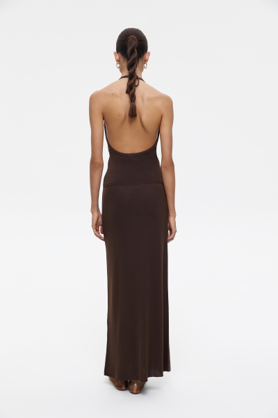 Топ вязаный с открытой спиной (L, шоколадный)