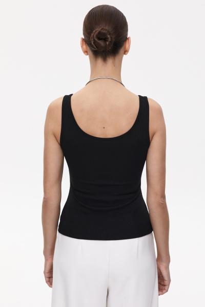 Топ базовый на бретелях (L, черный) 2159