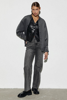 Джинсы с необработанным низом/Denim pants with raw edge