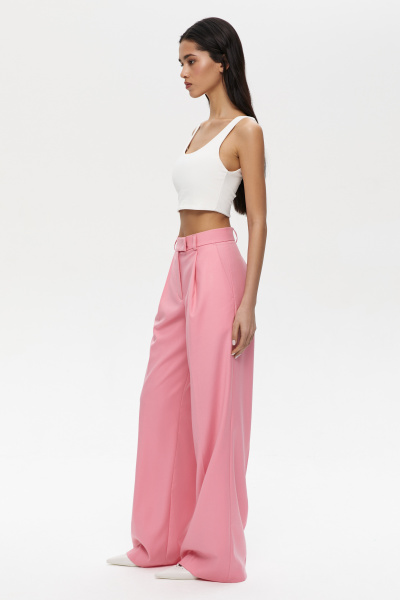Брюки широкие с заниженной талией (XS, розовый) 