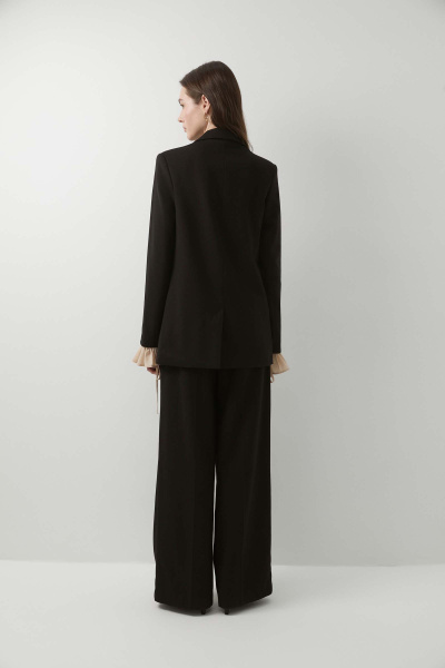 Пиджак прямой на одну пуговицу из костюмной ткани (черный) (XS) 