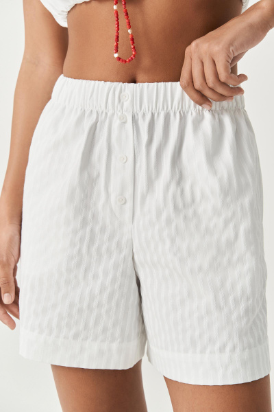 Шорты с имитацией гульфика в полоску (белый) (M) 