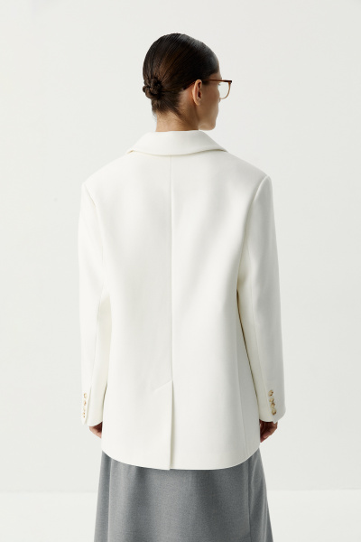 Пиджак из пальтовой ткани (молочный) (XS/S) 