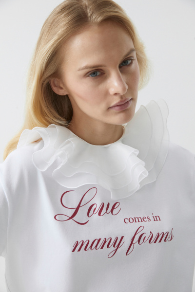 Воротник из органзы на завязках (белый) (one size) 