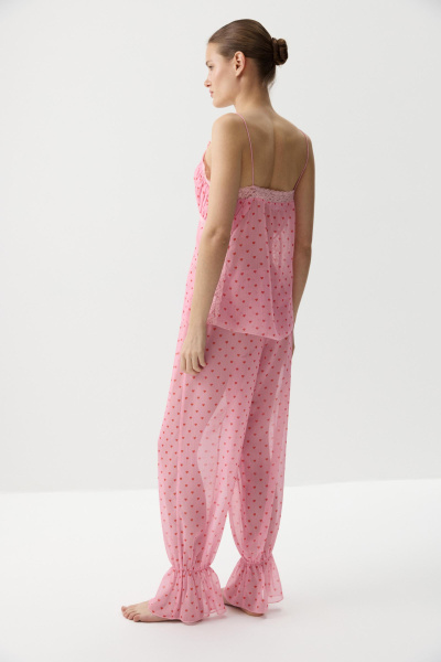 Брюки с принтом сердечки (Розовый) (M) 