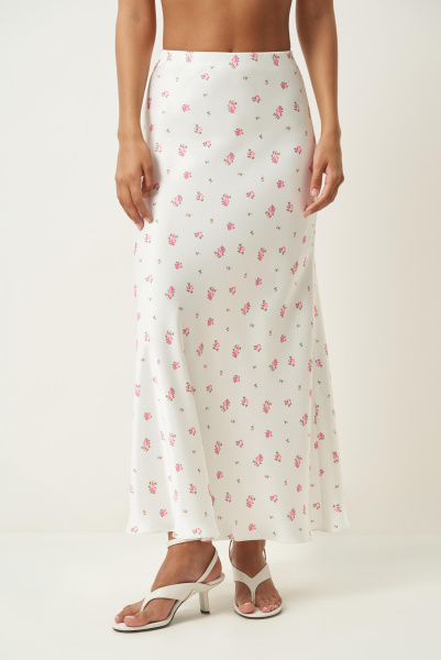 Юбка макси с принтом (L, молочный) 2207