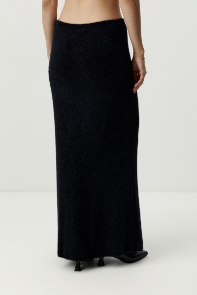 Юбка макси из пушистой пряжи (черный) (M/L) 