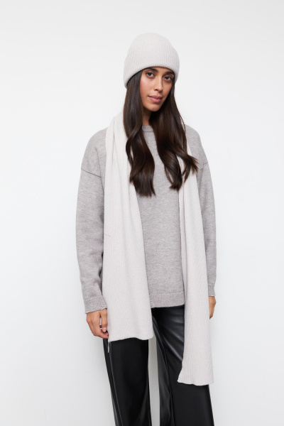 Шарф вязаный из вискозы (one size, серый) 