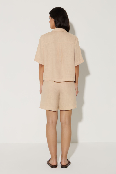 Рубашка с коротким рукавом изо льна (M/L, бежевый) 2183