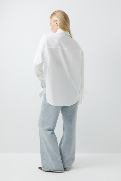 Рубашка оверсайз с завязками (белый) (M/L) 
