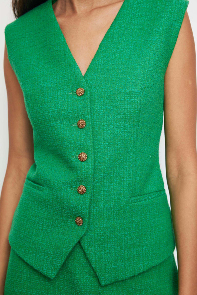 Жилет из твида (XS, травяной) 