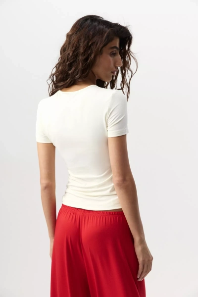 Футболка с коротким рукавом из вискозы (ванильный) (L) 