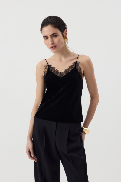 Топ из бархата (Черный) (XS) 
