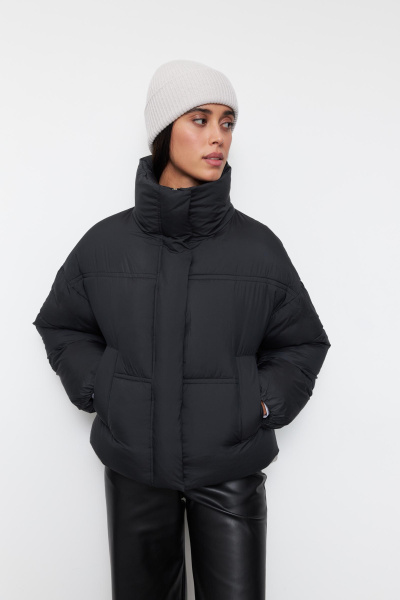 Куртка укороченная утепленная/ Women's short padded jacket (XS, черный/black)