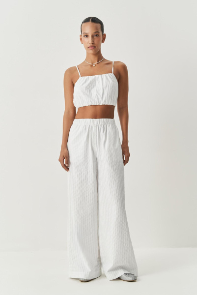 Блузка типа "топ" на бретелях в полоску (белый) (XS)