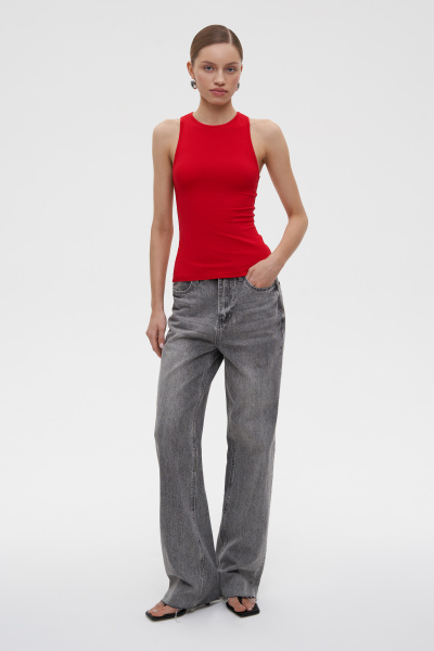 Топ из вискозы (S, алый) 2202