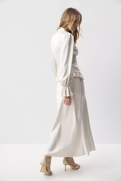 Юбка годе из сатина (Горох на молочном) (XS) 