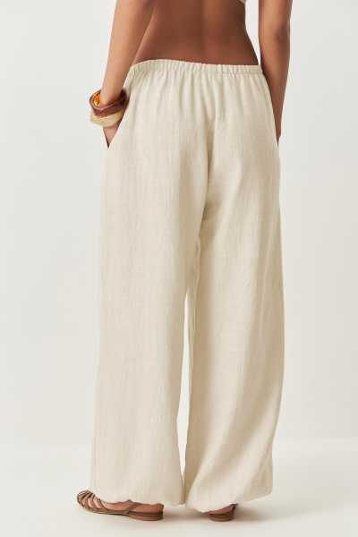 Брюки шаровары изо льна (кремовый) (M/L) 