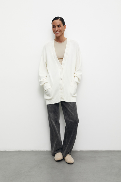 Кардиган из хлопка (one size, молочный) 2158