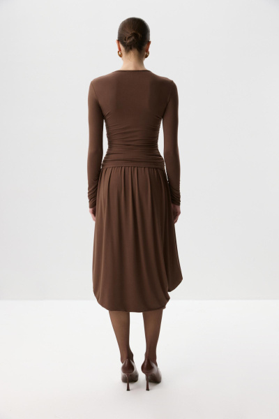 Лонгслив с декоративной розой (Шоколадный) (M) 