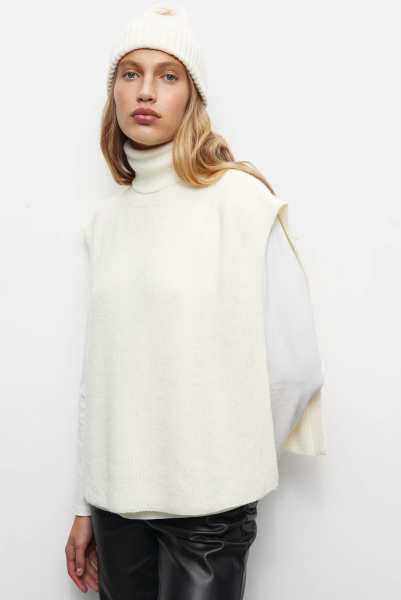 Манишка удлиненная (one size, молочный) 