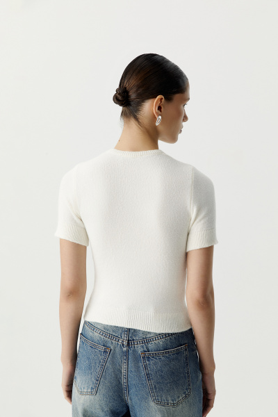 Футболка вязаная базовая (молочный) (L) 