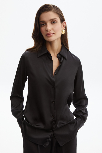 Блуза классическая (L, черный) 2159