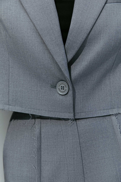 Жакет укороченный в гранжевом стиле (серый меланж) (XS) 