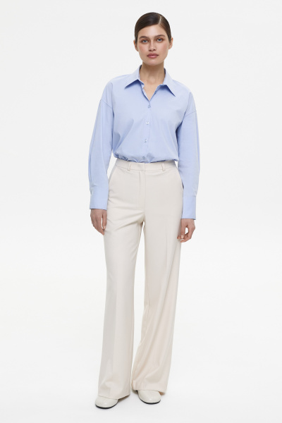 Брюки широкие со средней посадкой (L, светло-бежевый) 2870