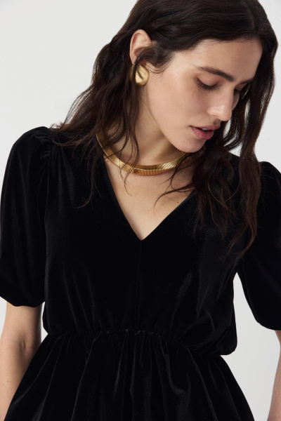 Блуза из бархата  (Черный) (XS/S) 