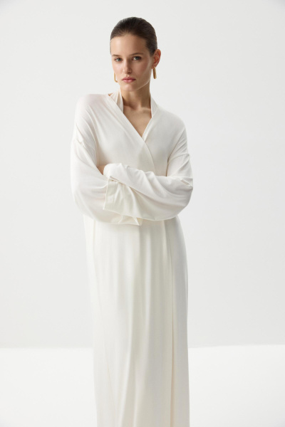 Кардиган удлиненный из вискозы (Молочный) (one size) 