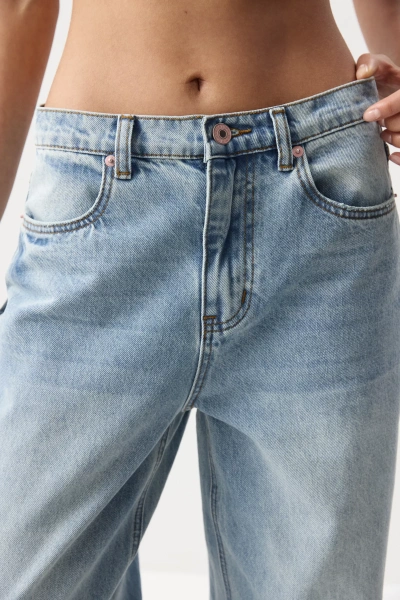 Джинсы с необработанным низом (винтажный голубой) (S) 