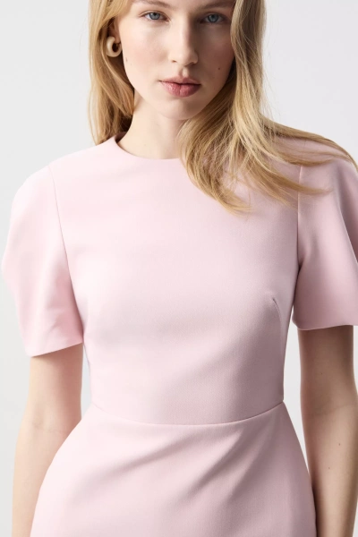 Платье мини с рукавами буфами (Розовый) (S) 