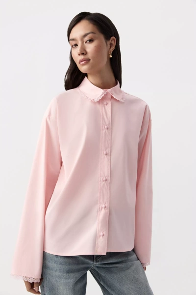 Рубашка с кружевом (розовый) (M/L) 