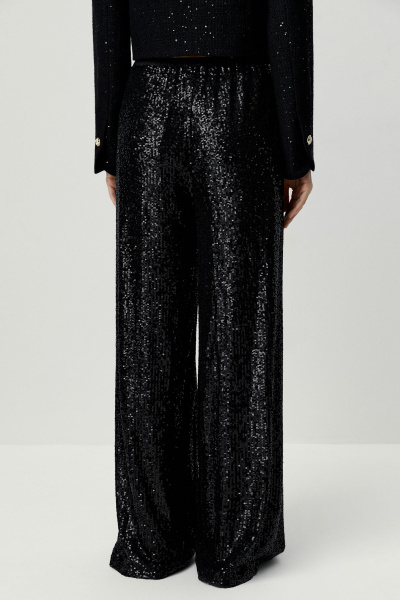 Брюки из ткани с пайетками (черный) (M/L) 