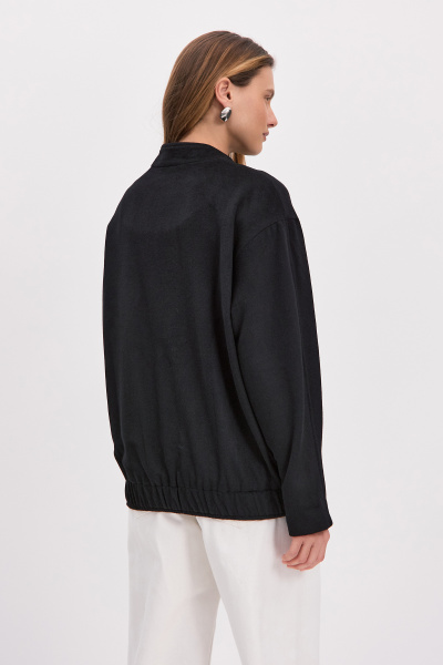 Бомбер из пальтовой ткани (one size, черный) 