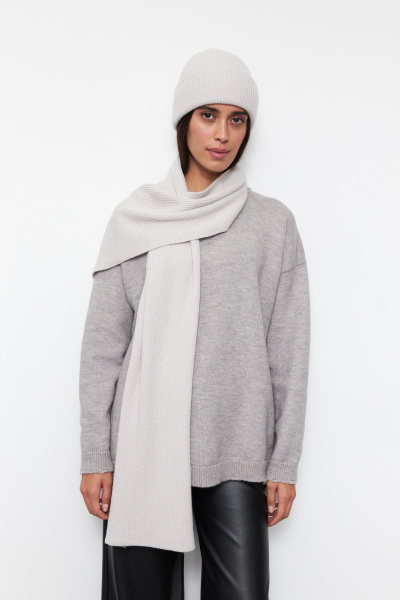 Шарф вязаный из вискозы (one size, серый) 