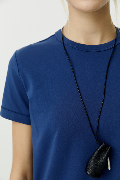 Футболка базовая из хлопка (темно-синий) (L) 