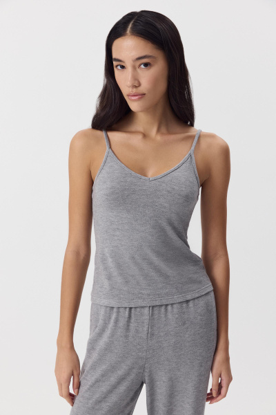 Топ на бретелях из мягкого трикотажа (Серый) (M) 