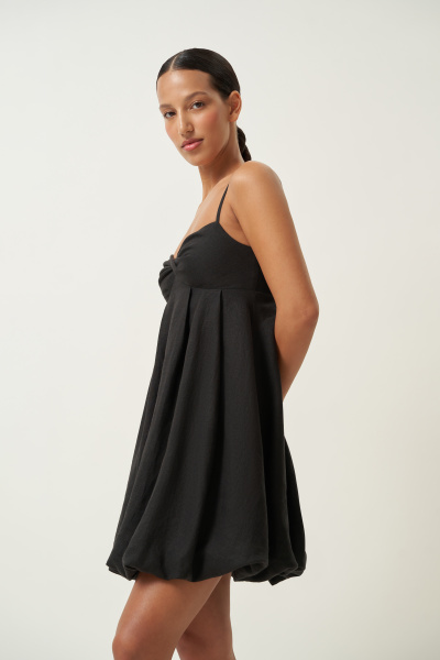 Платье баллон на лямках (черный) (M) 