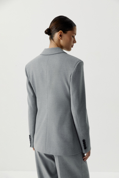 Пиджак однобортный приталенный (серый меланж) (XS) 
