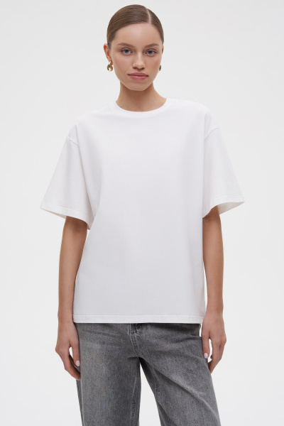 Футболка оверсайз из хлопка (XS/S, молочный) 