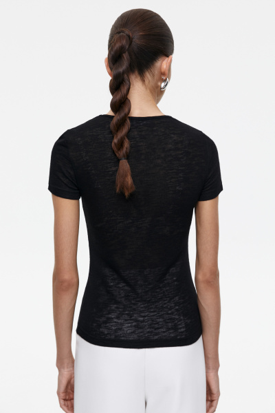 Футболка из полупрозрачного трикотажа (L, черный) 2159