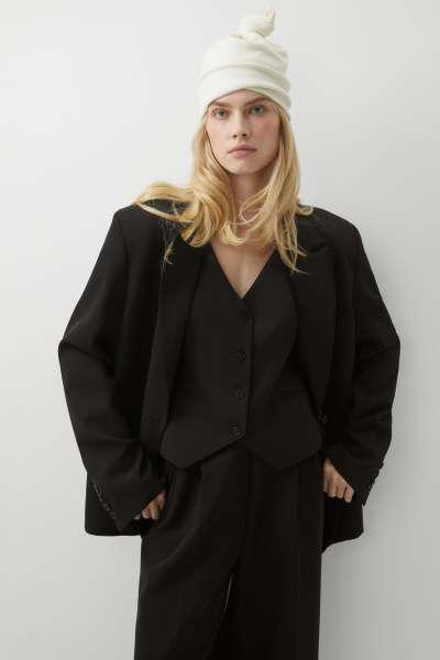 Жилет классический однобортный (черный) (L) 