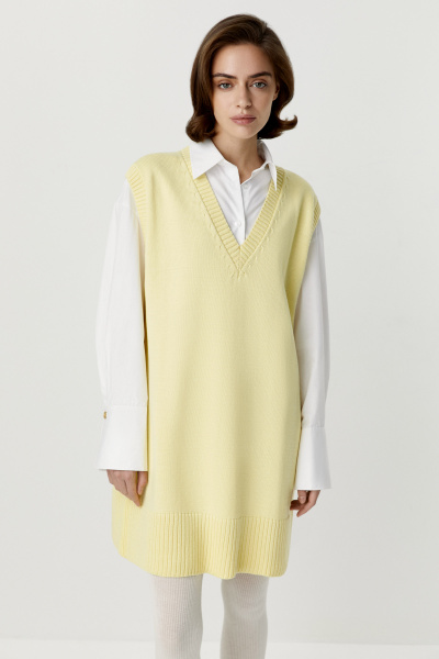 Платье-жилет вязаное (one size, лимонный) 2174