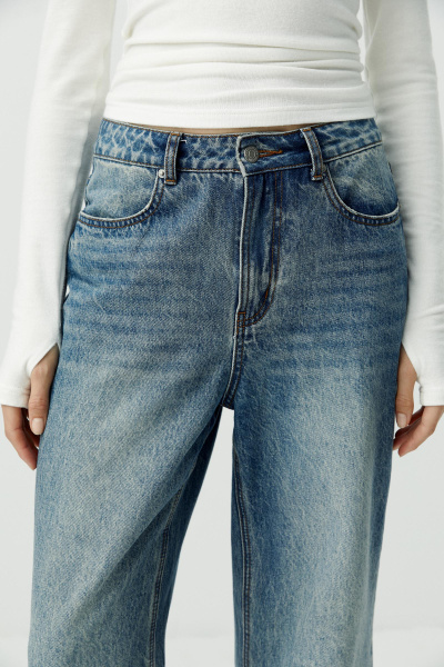 Джинсы с высокой посадкой/Denim pants with high waist (26/XS, пыльно-синий/dusty blue) 2682