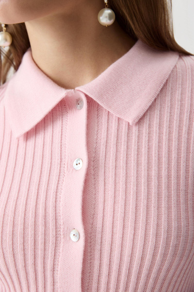 Джемпер-поло с пуговицами (Розовый) (M/L) 