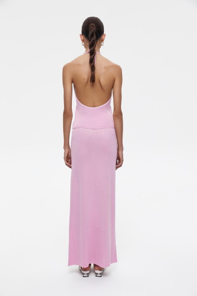 Топ вязаный с открытой спиной (L, барби) 2169