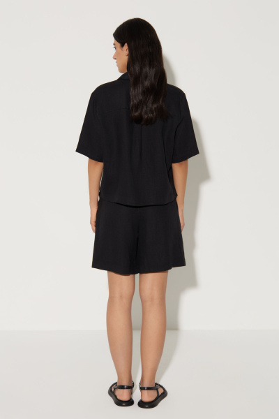 Рубашка с коротким рукавом изо льна (XS/S, черный) 2159